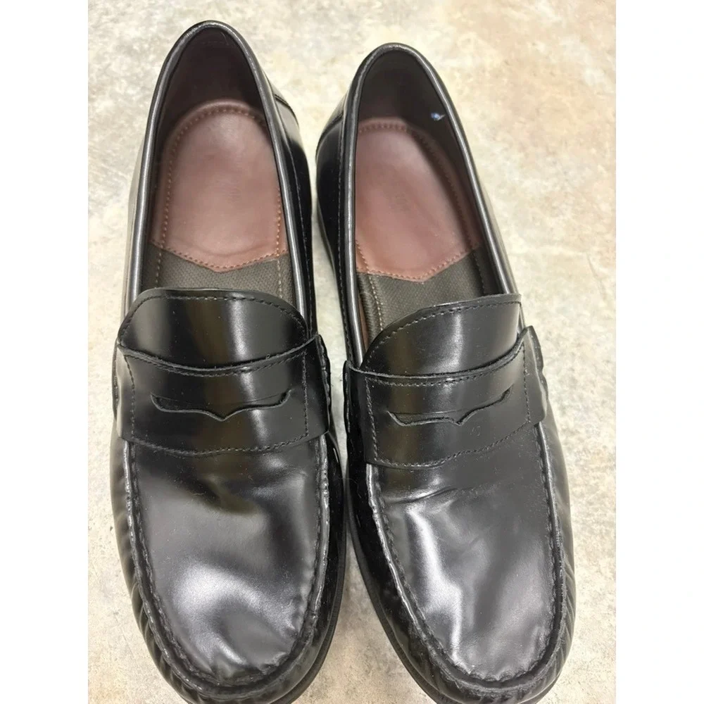 Johnston & Murphy Boys Black Leather Penny Loafers Dress Shoes Size 7 M 25-6285